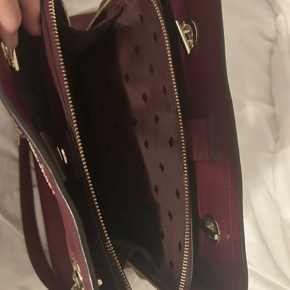Kate Spade Burgundy Leather Chain-Handle Shoulder Bag